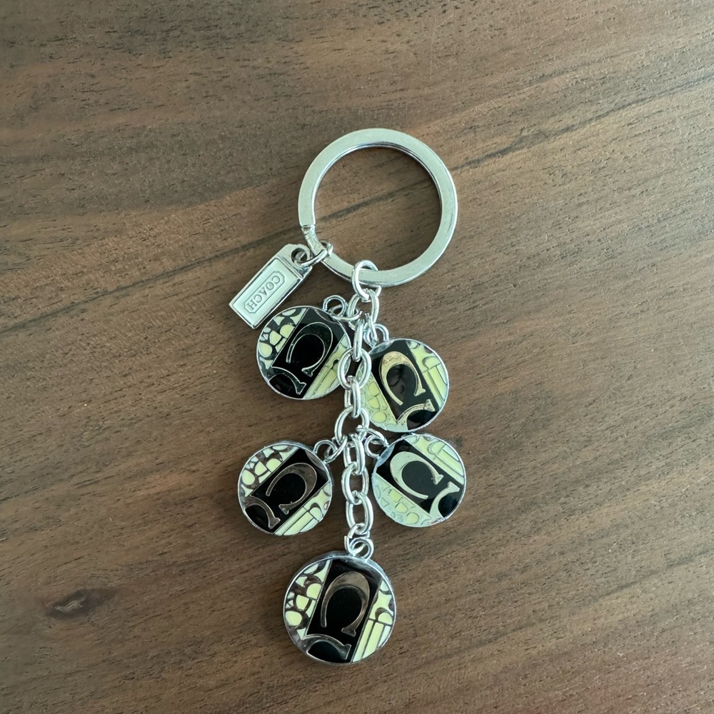 Coach Black and Silver Multi-Charm Key Holder
